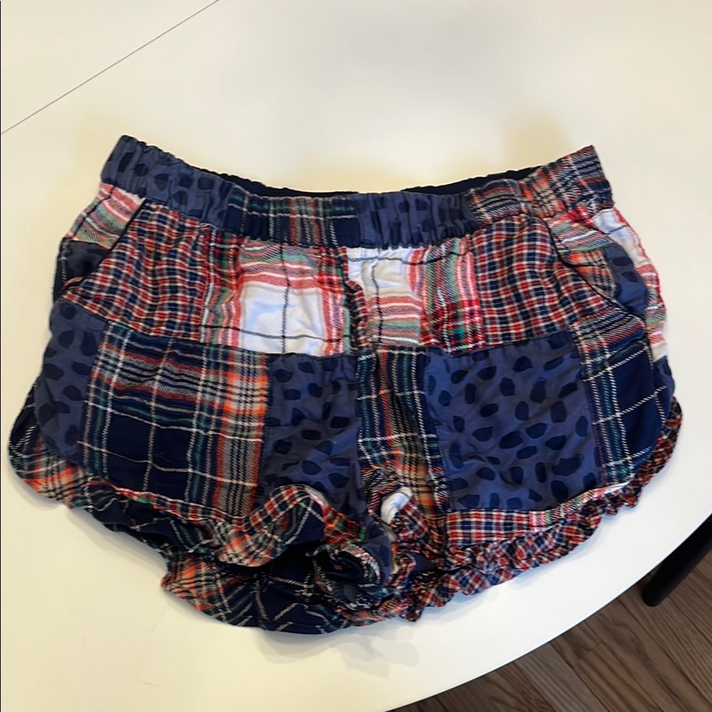 Kids Plaid Patchwork Shorts - Multicolor